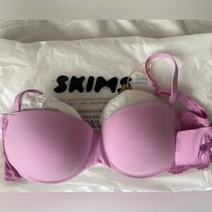 NWT SKIMS Fits Everybody Lace Lightly Lined Balconette Bra 32DDD
